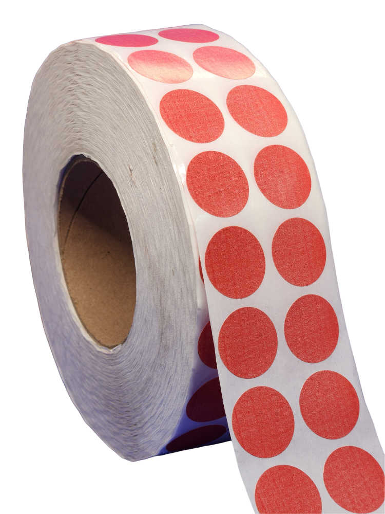 Rollo Etiqueta Circular 24mm Buje 3 2 Salidas Colores