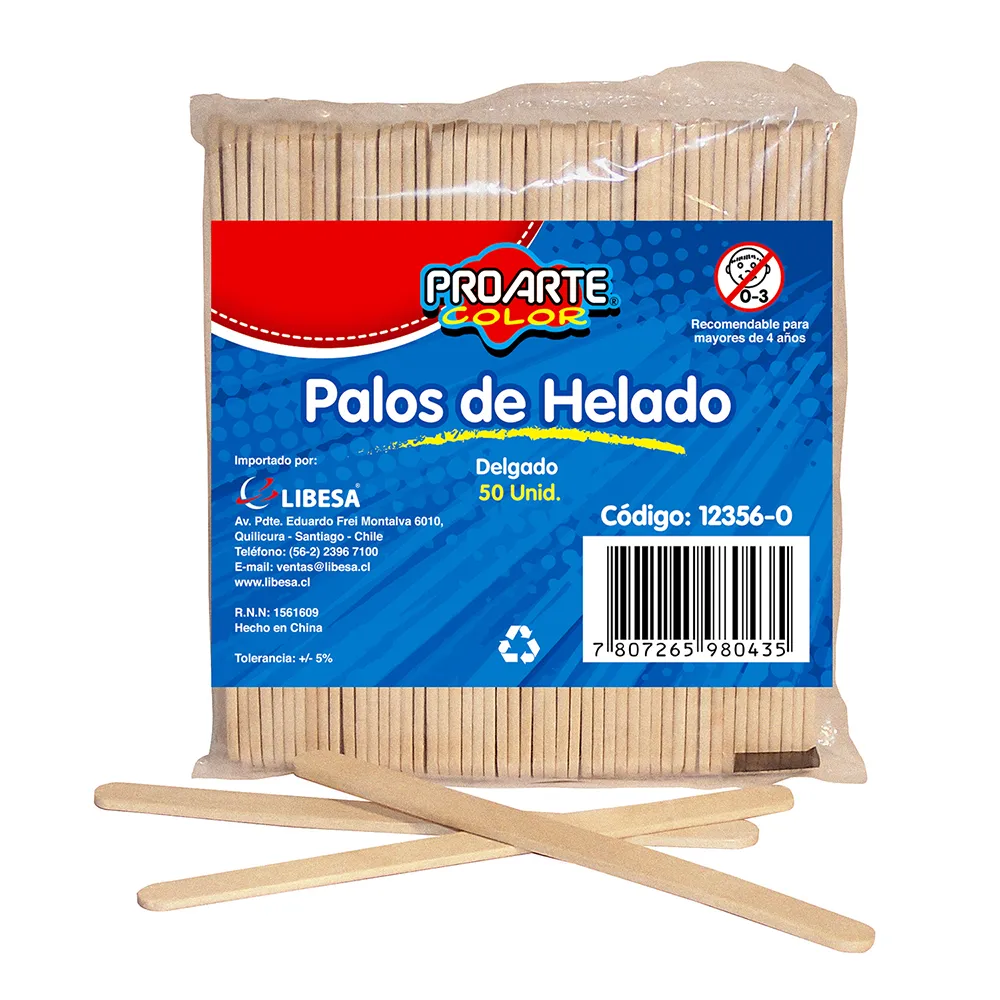 PALO HELADO NATURAL BOLSA 100 UNIDADES