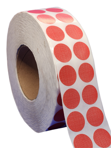 Rollo Etiqueta Circular 24mm Buje 3 2 Salidas Colores