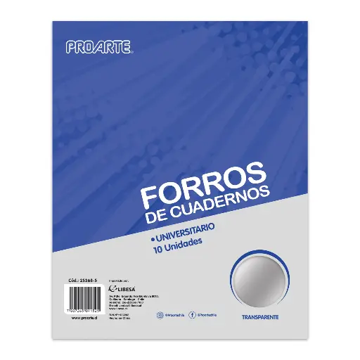 [25368-5] FORRO PLASTICO CUADERNO UNIVERSITARIO